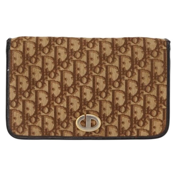 Christian Dior Trotter Canvas Chain Shoulder Bag Brown - Picture 2 of 16